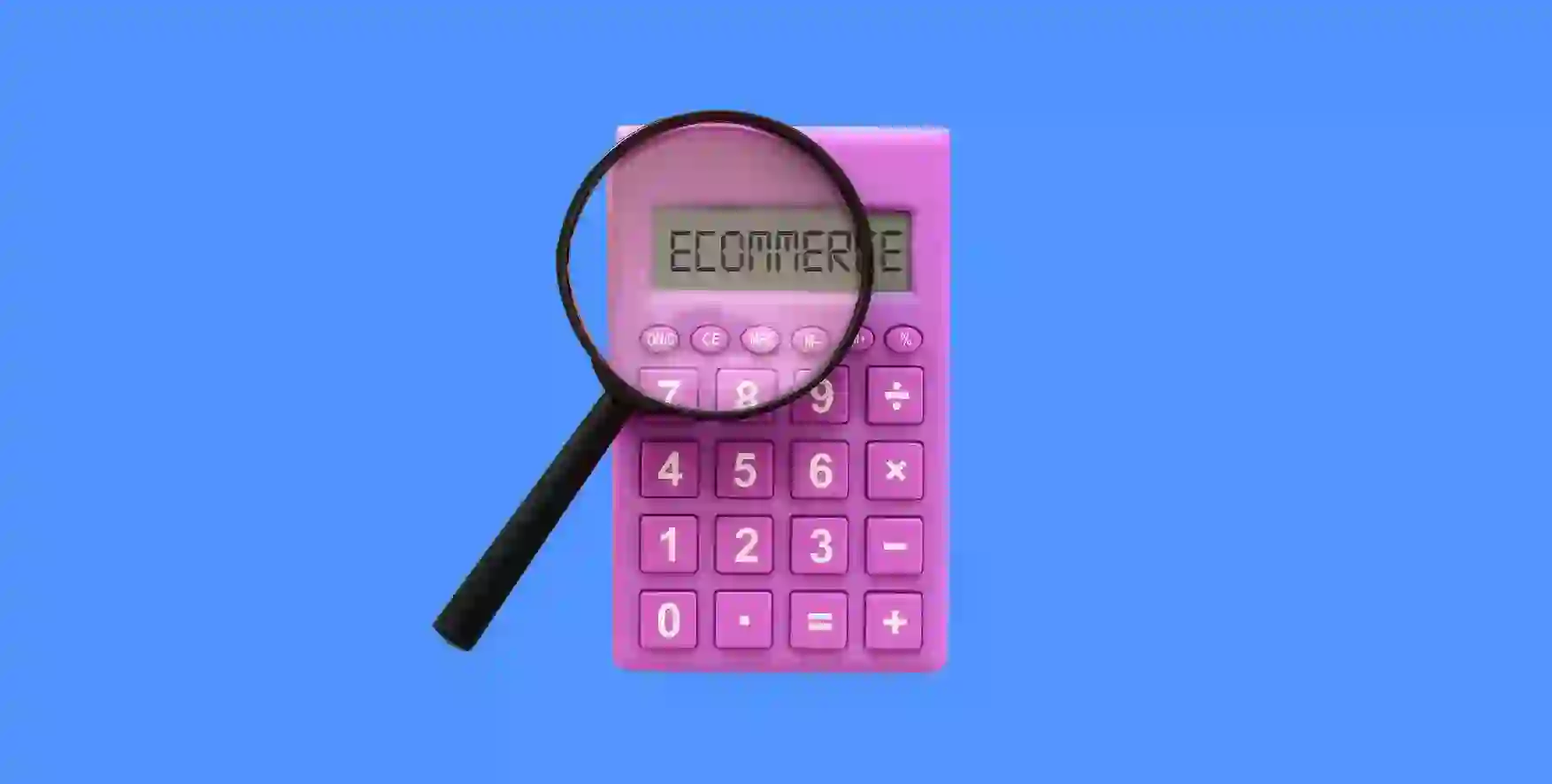 the word ecommerce is written on the calculator screen