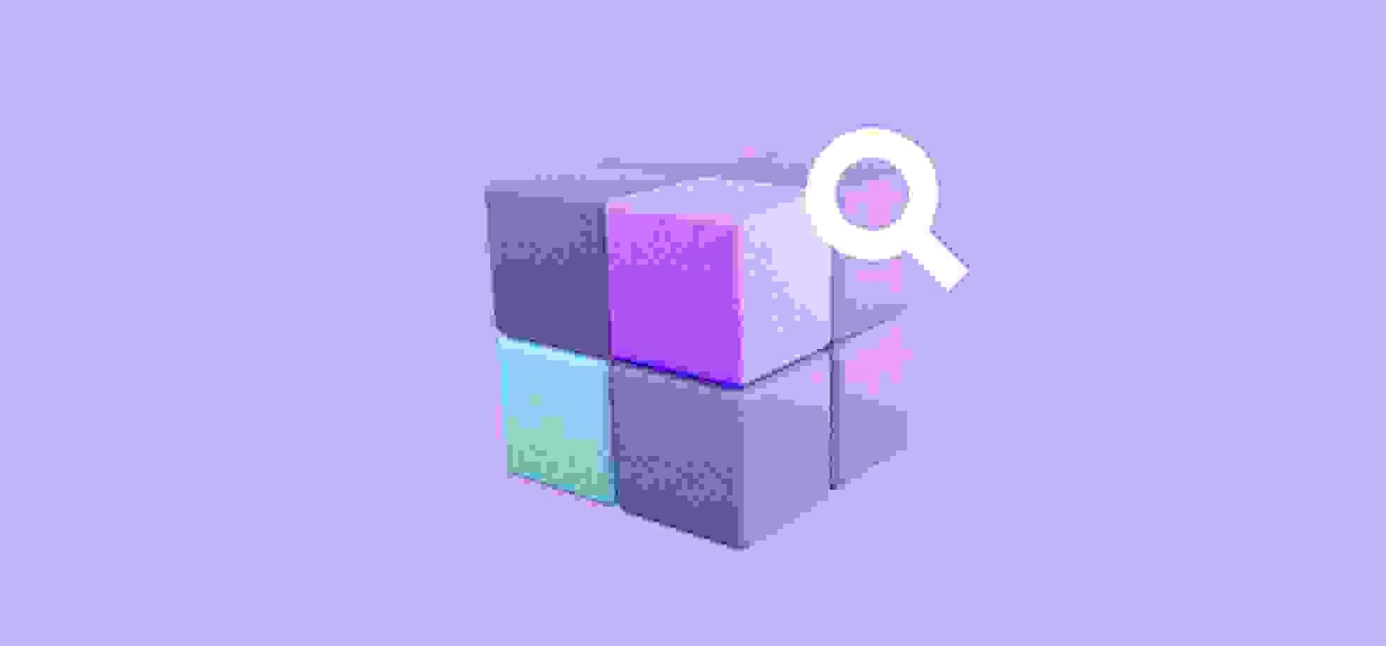 Cube on a purple background illustration