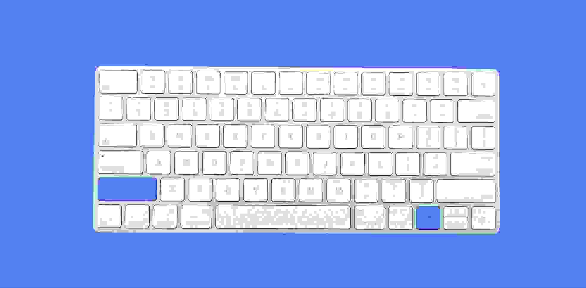 keyboard on blue background