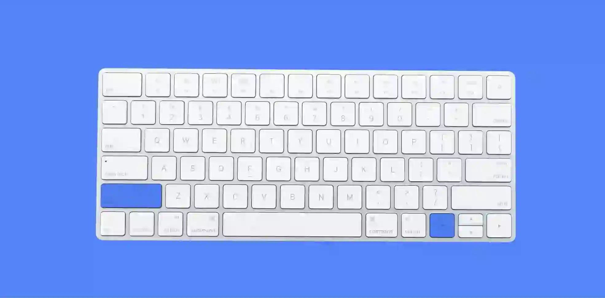 keyboard on blue background