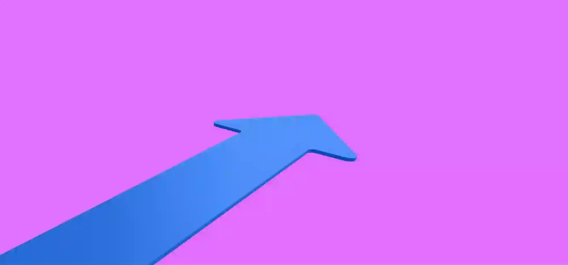 a wide blue arrow on purple background
