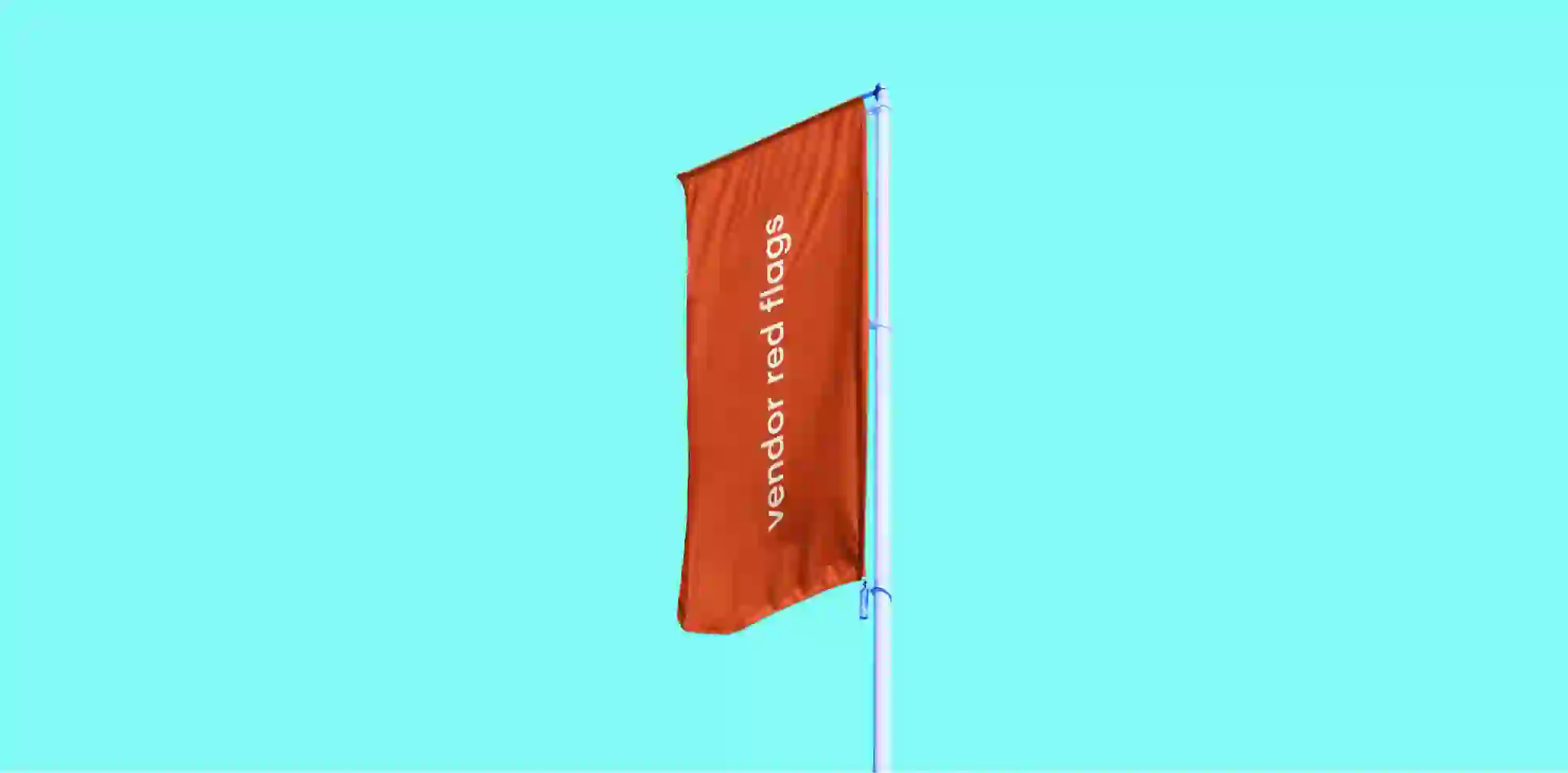 Red flag on blue background