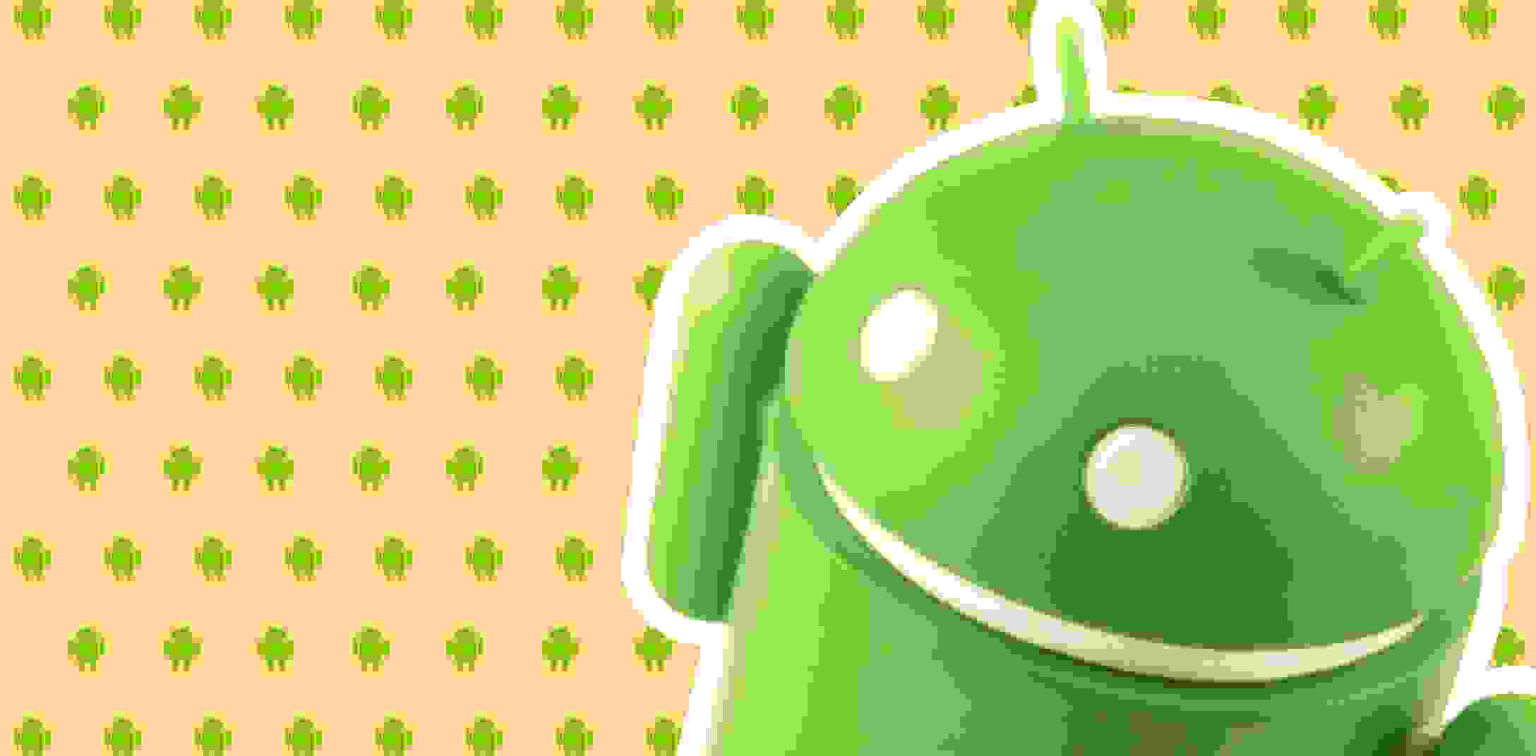 Android official character on the yellow background
