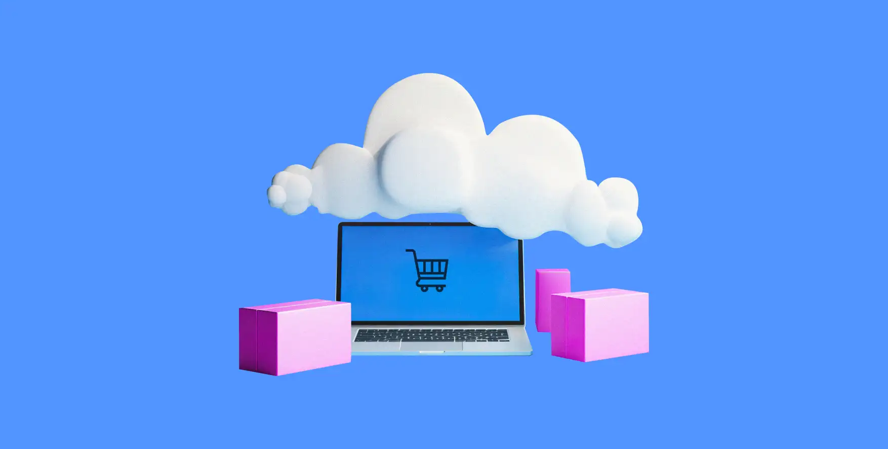 a cloud hanging over a laptop
