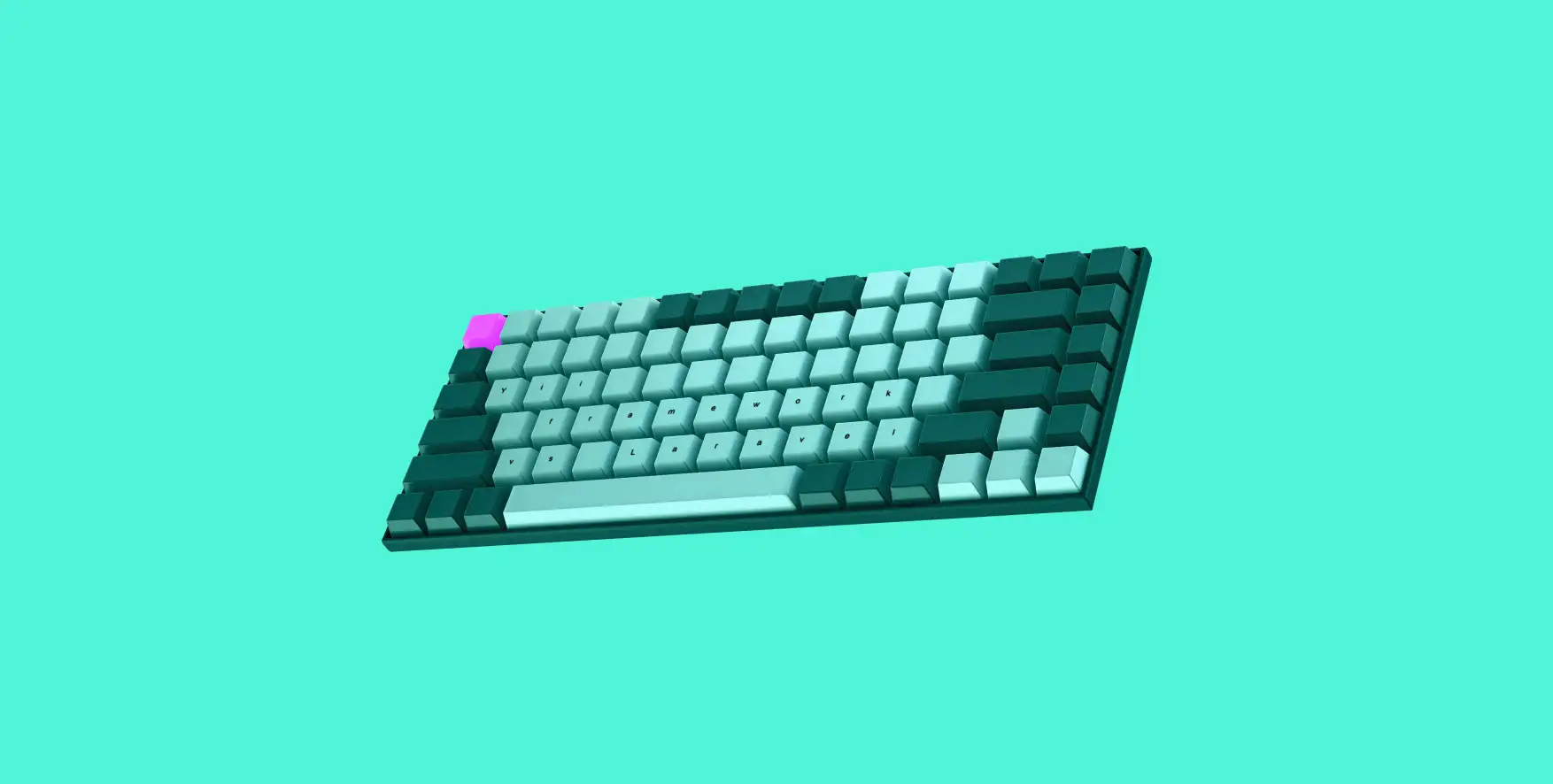 keyboard on green background