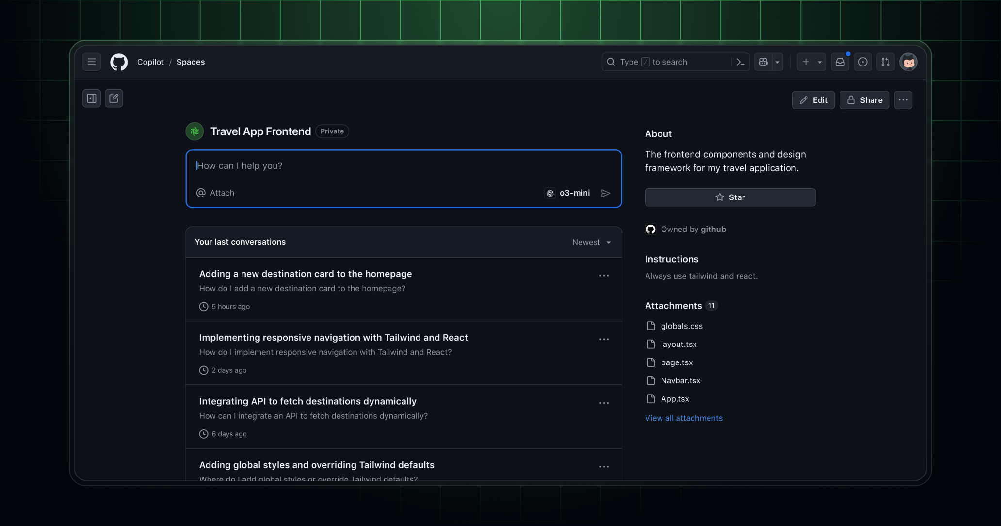 Centralized project knowledge with Copilot Spaces
