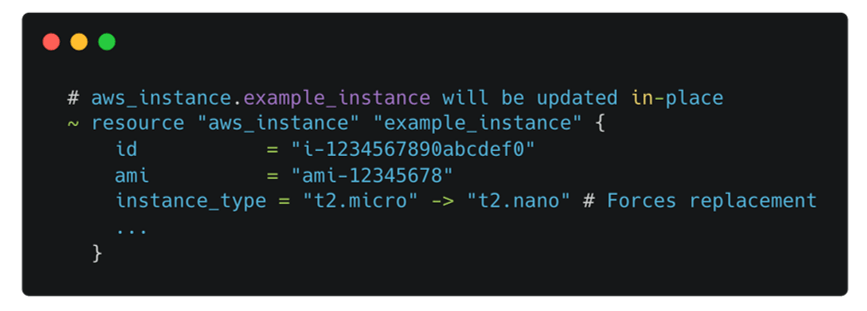 t2.nano instance type Terraform plan output