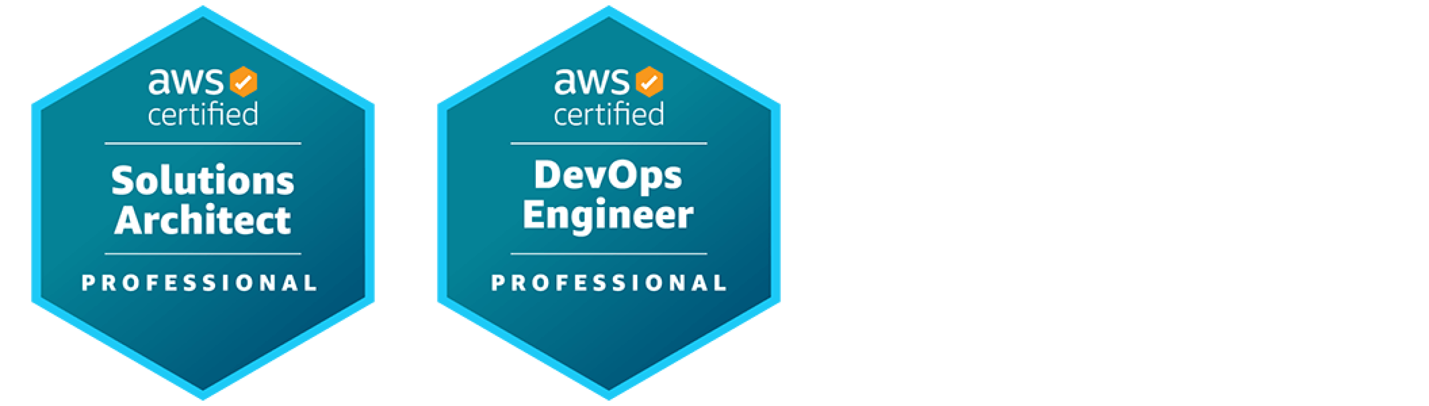 AWS cloud certification badges: professional