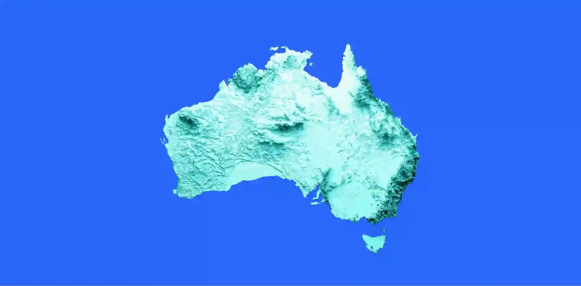 Australia on blue background