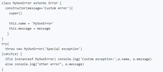 Example of custom error types