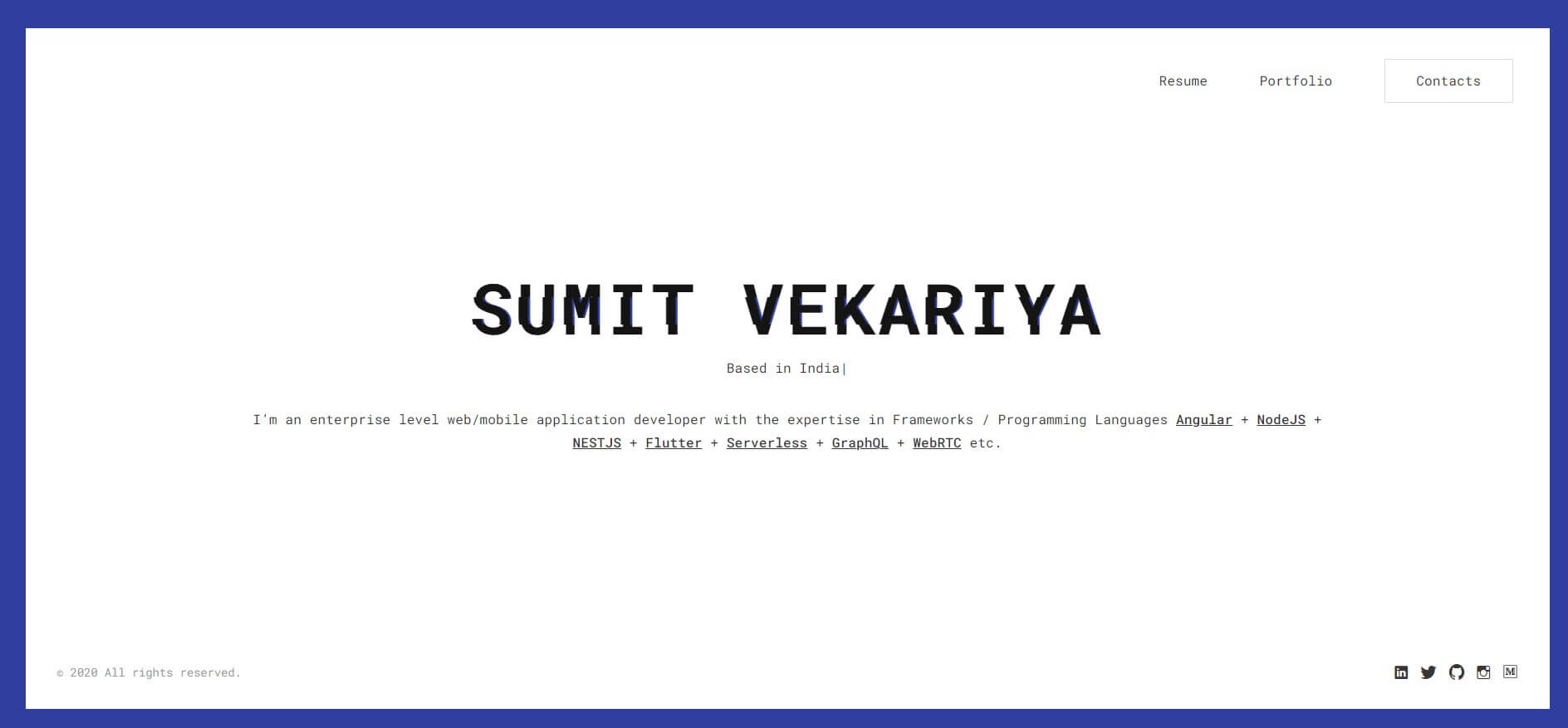 Sumit Vekariya as an example of a full-stack developer portfolio