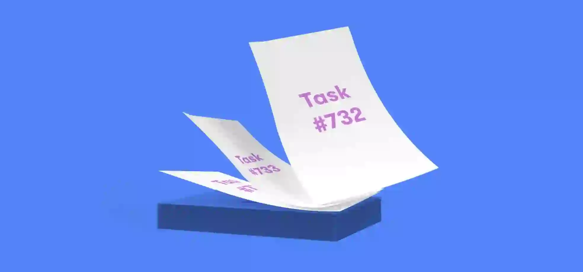 a stack of paper sheets illustration on a blue background