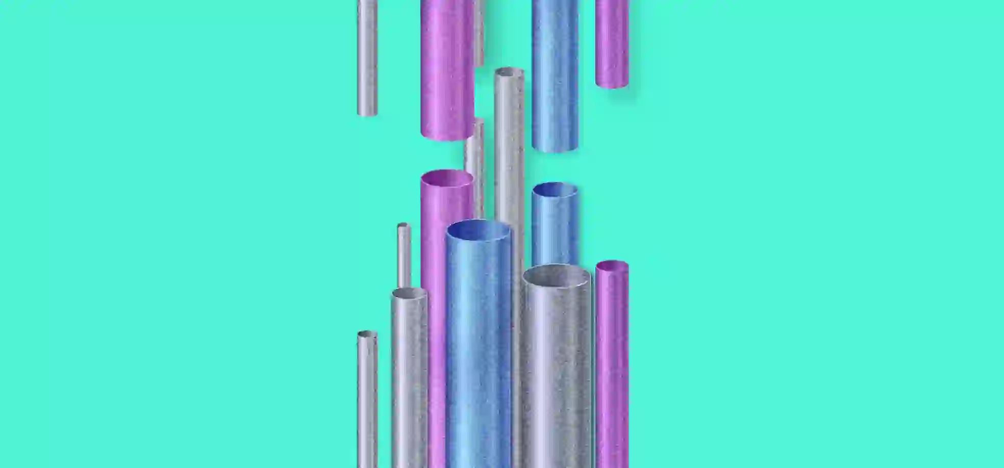 illustration of tubes towards each other