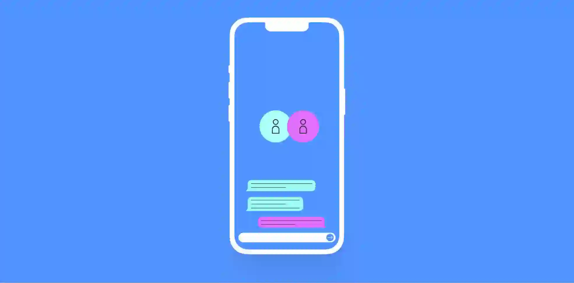 smartphone on blue background