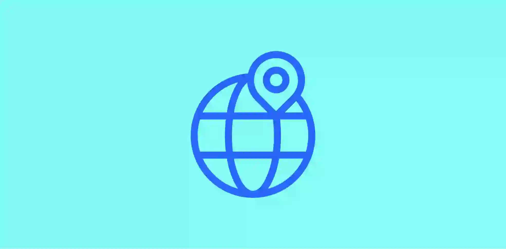 globe symbol on blue background
