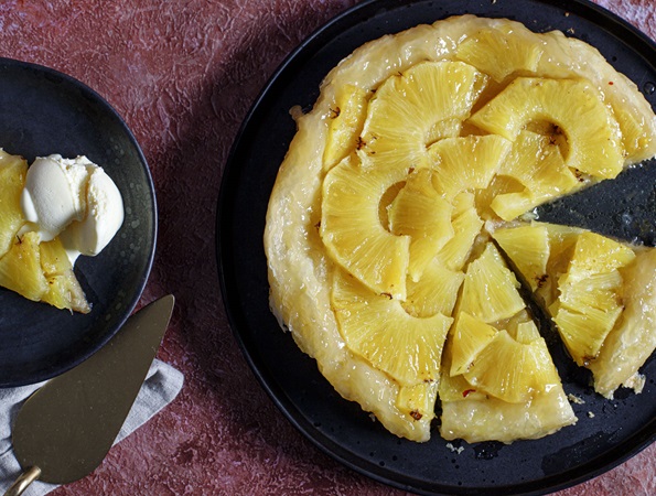 Pineapple and Scotch Bonnet Tart Tatin