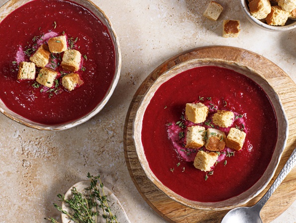Roasted Beetroot, Ginger and Coconut Soup