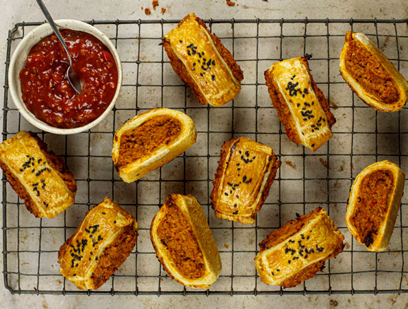 Vegan ‘Nduja Sausage Rolls
