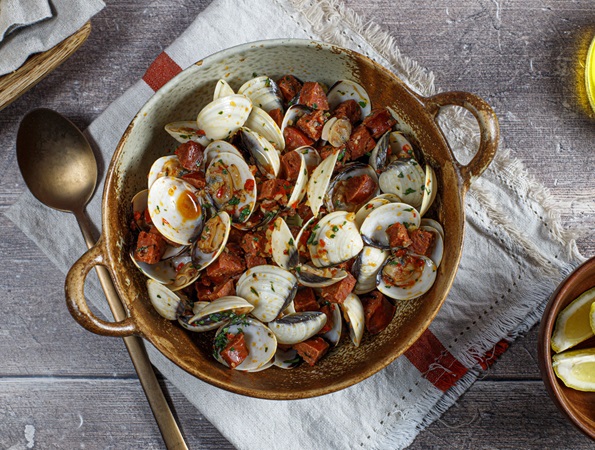 Clams with Chilli and Chorizo