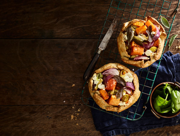 Pumpkin, Cheese and Leek Tart