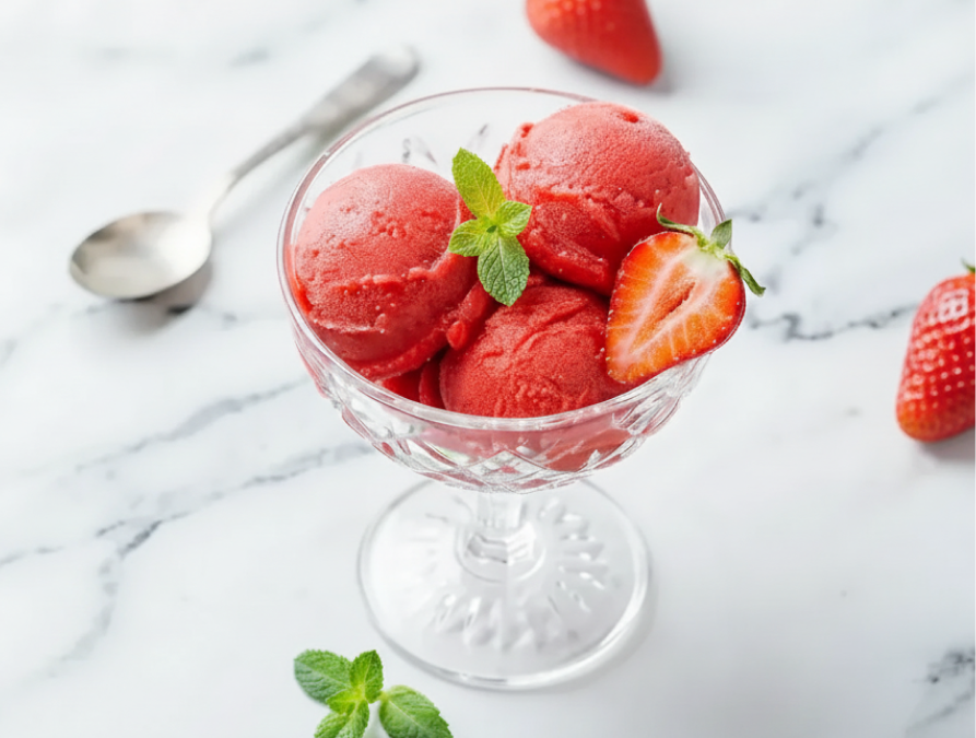 Sorbet fraise alcoolisé