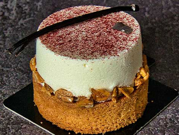 Morello cherry vanilla tartlet