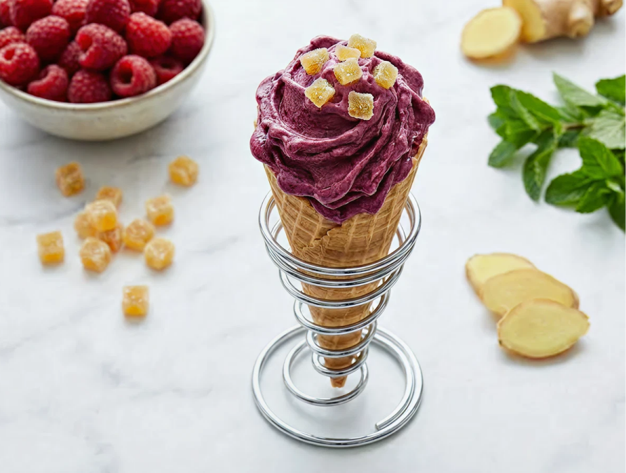 Gelato cu zmeură și ghimbir