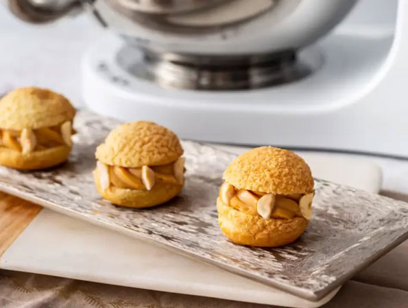 Choux au Craquelin with Hazelnut Praline Creme by Aoife Noonan