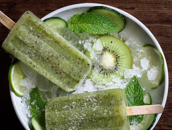 Refreshing tropical cucumber lollies