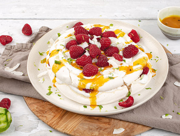 Vegan Pavlova with Coconut and Lime Cream