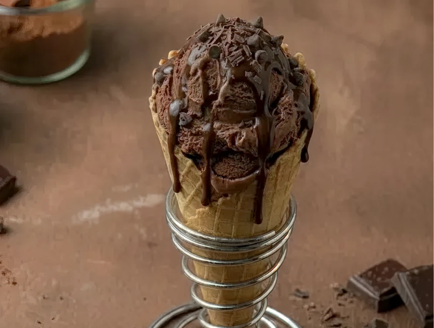 Gelato de chocolate sem lactose