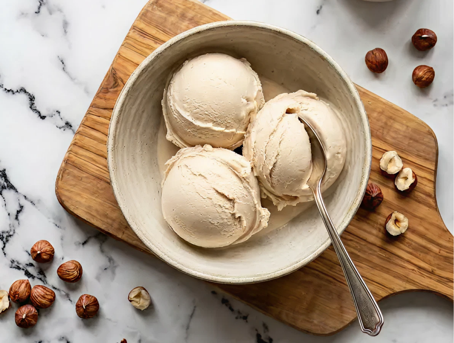 crème glacée à la pâte à tartiner noisettes
