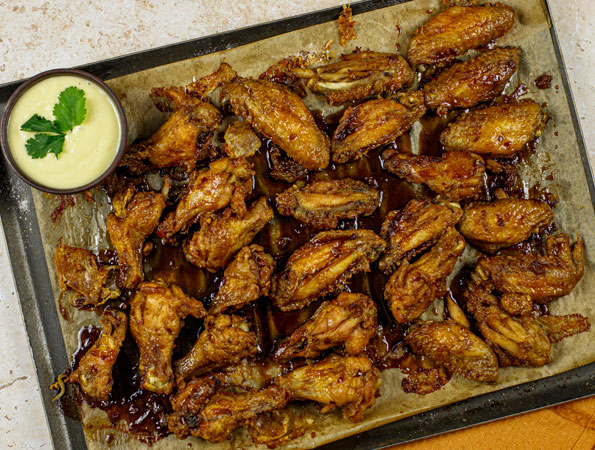 Hot Honey Chicken Wings with Aioli