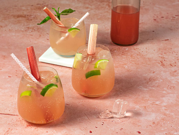 Rhubarb and Basil Shrub
