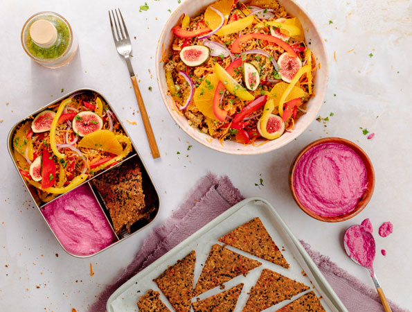 Quinoa Citrus Salad with Seed Crisps