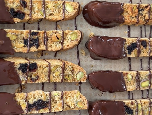 Sour Cherry and Pistachio Biscotti