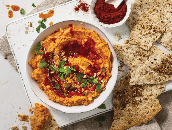 Hummus de pimiento amarillo y alubias blancas