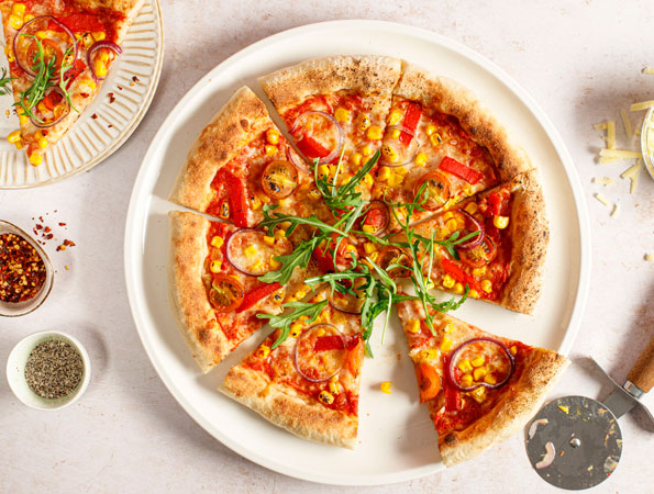 Rainbow Vegetable Pizza
