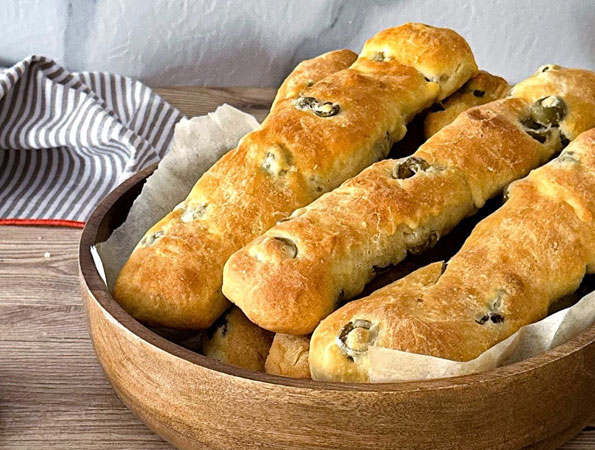 Filoncini di pane alle olive