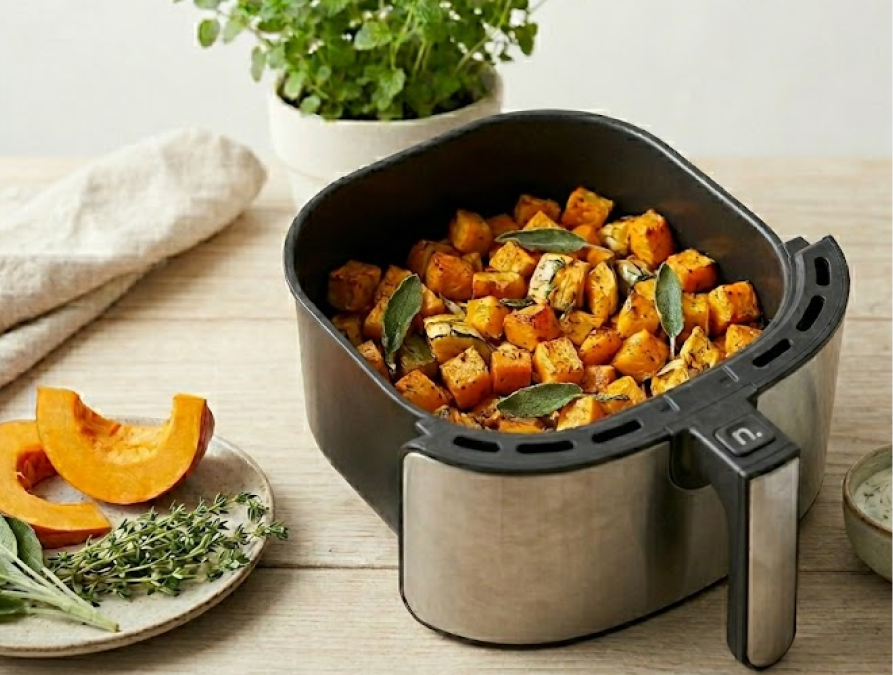 Zucca croccante in friggitrice ad aria