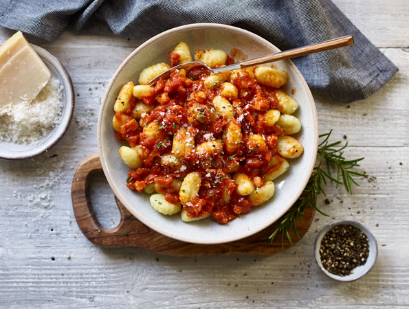 Gnocchi in tomato and Pancetta sauce
