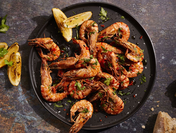 Garlic and Chilli Tiger Prawns