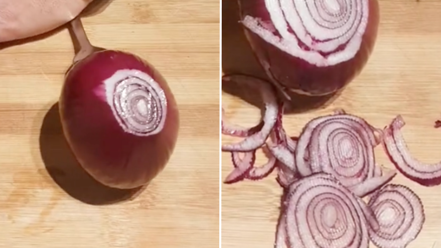 Man's 'life-changing onion peeling hack gives you perfect thin slices in  seconds - Mirror Online
