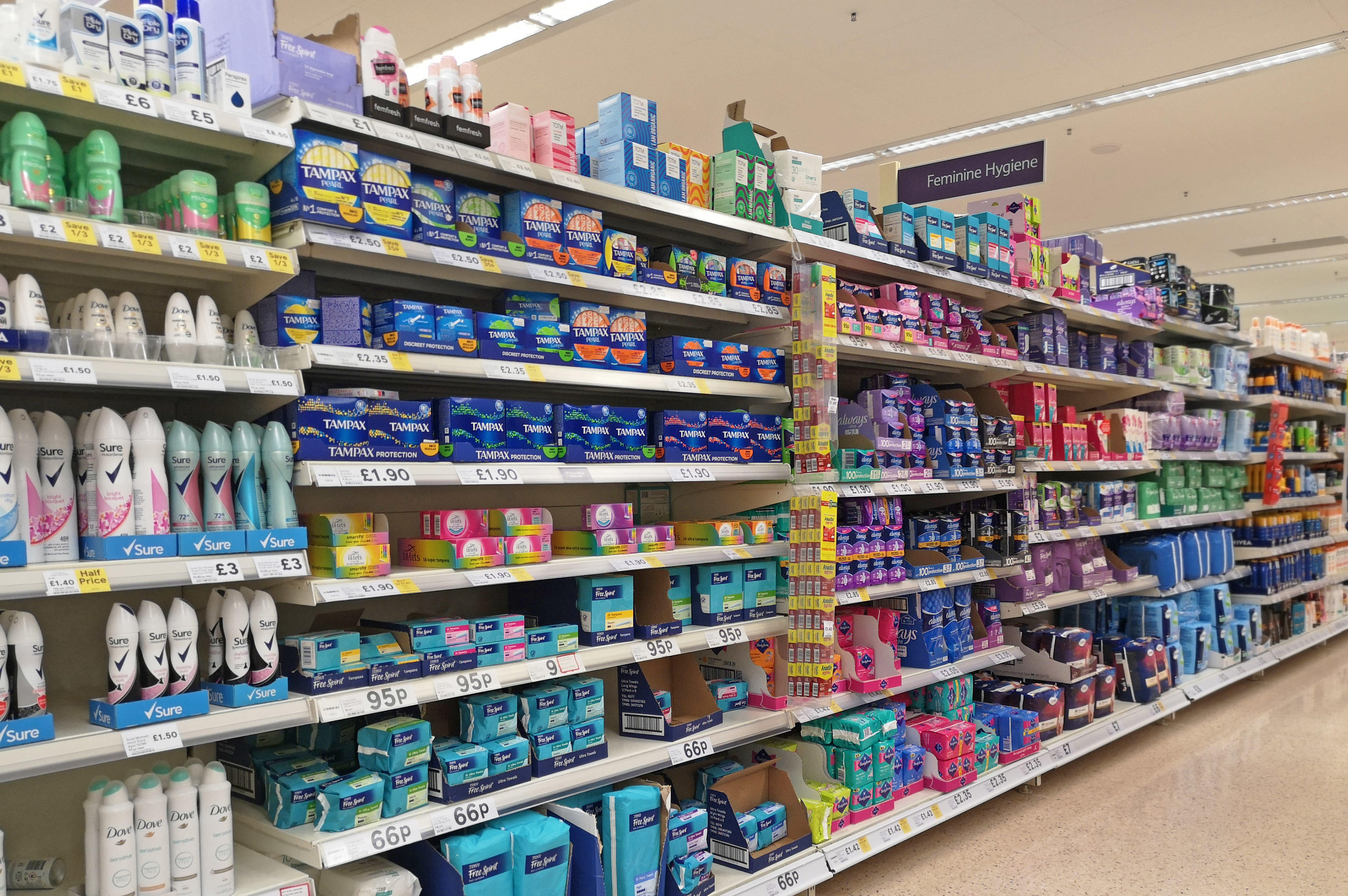 Tesco no longer cheapest for sanitary pads after it DOUBLES price