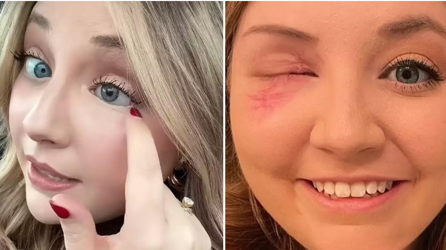 What happens when someone wearing too much makeup hits an airbag