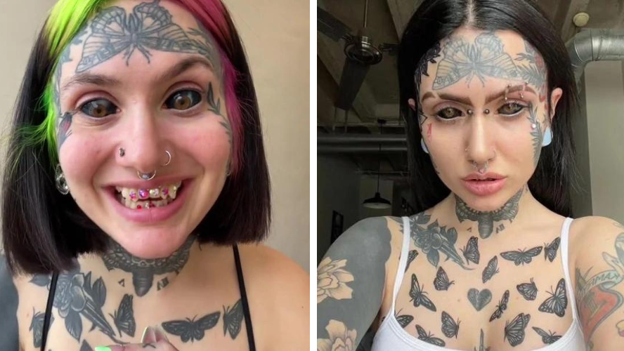 Shocking face tattoos