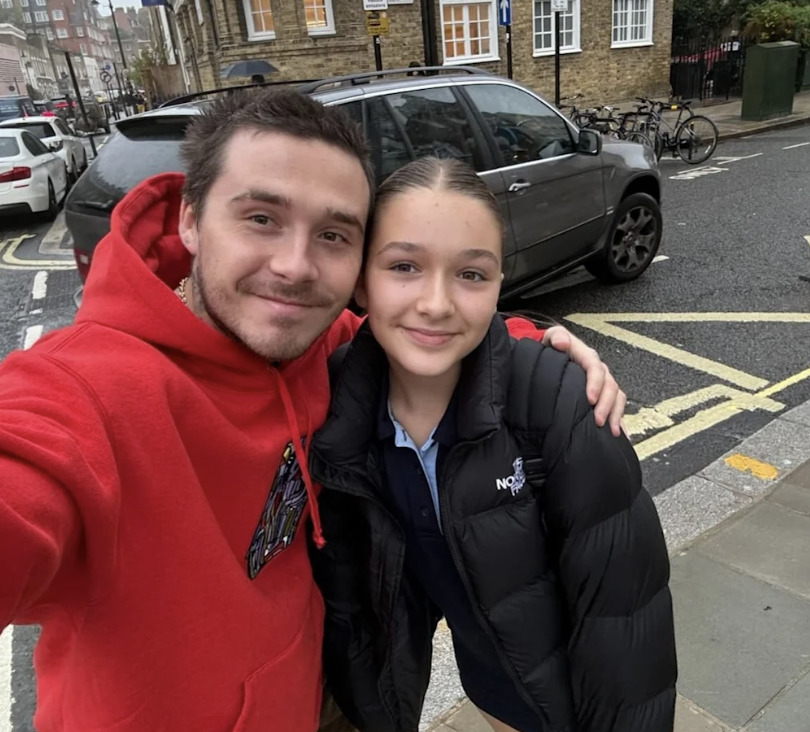 Brooklyn Beckham issues brutal response to sister Harper, 14, after she  turned up to his home unannounced