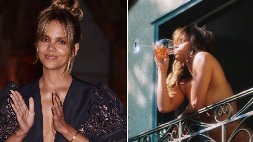 885px x 498px - Halle Berry praised for sharing nude photo of herself drinking wine on her  balcony