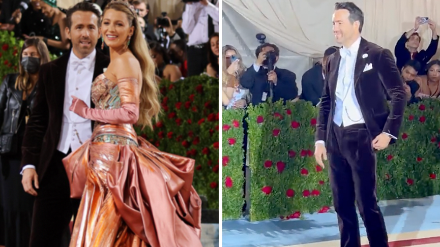 Ryan Reynolds' Reaction To Blake Lively's Dress At The Met Gala