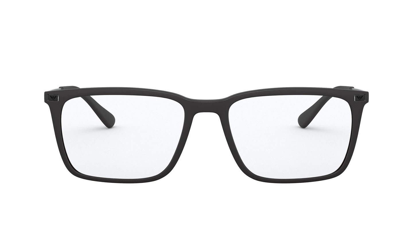 Emporio Armani Men Rectangle Matte Black Optical Frames